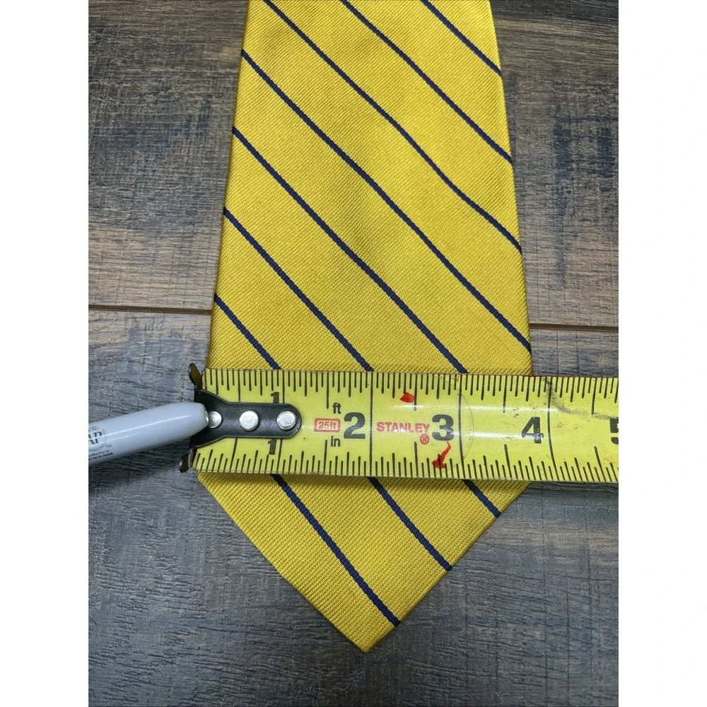 Lauren Ralph Lauren‎ Mens Silk Tie Yellow Blue Striped 56 Inch